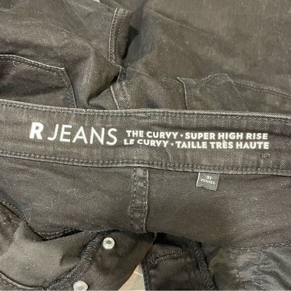 RJeans Black Curvy Hight Rise Jeans Cotton Button Up Jeans Denim - Picture 5 of 11